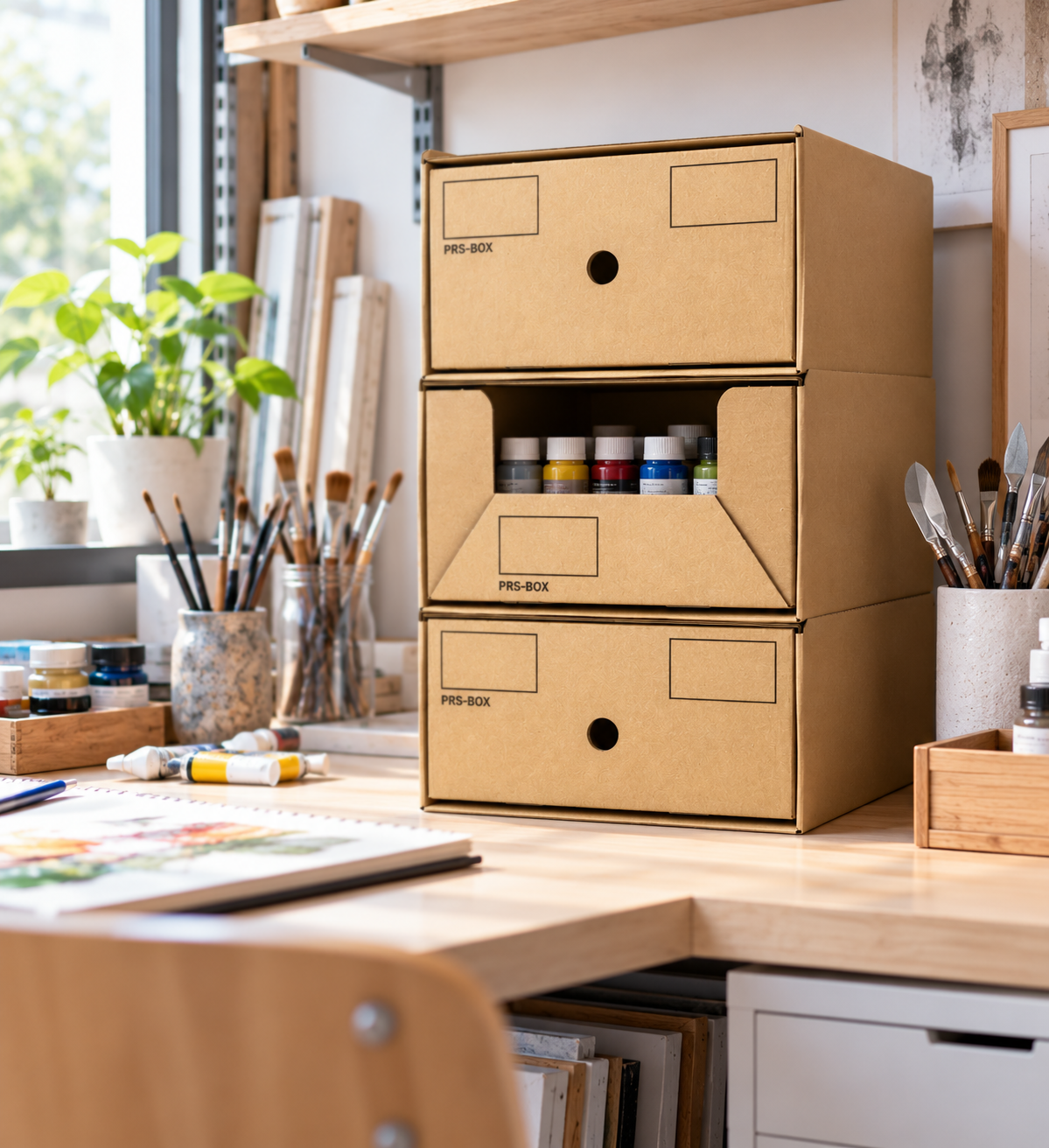 PRS stacking box, natural, for A4, 10 pieces