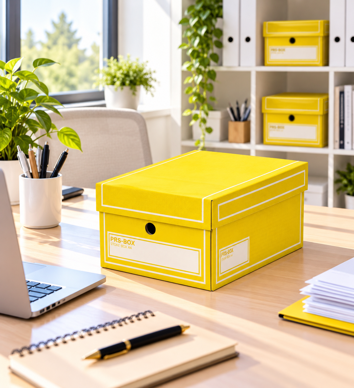 PRS Store Boxes A4, Yellow, Pack of 10
