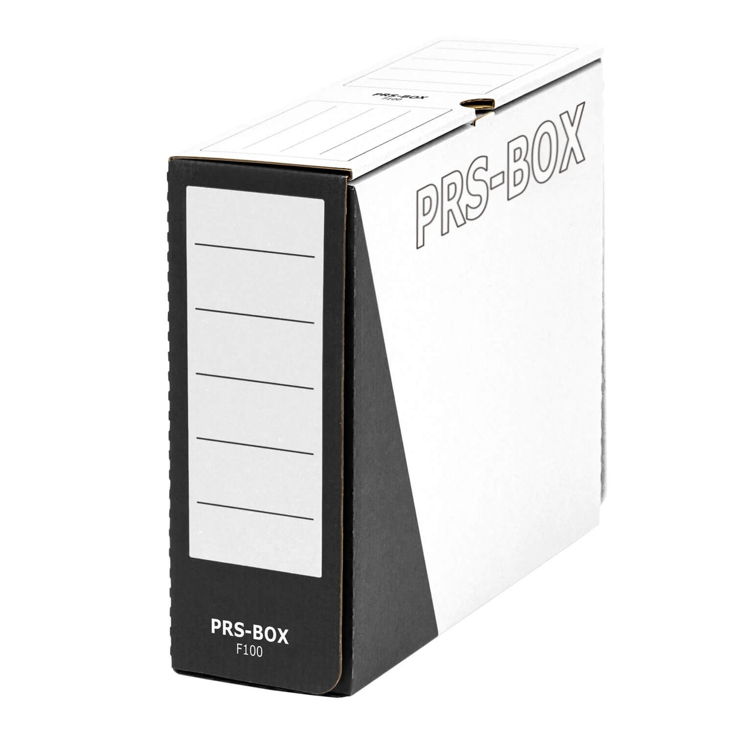 PRS Ablageboxen F100, Weiß/Schwarz, 100mm, 20 Stück