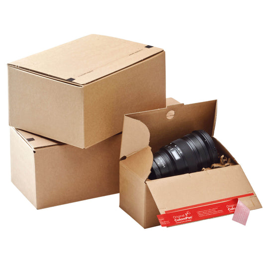 ColomPac doppelwelliger Blitzbodenkarton mit Z-Faltung und vollüberlappendem Deckel, braun, diverse Formate, 10 Stück/Packung